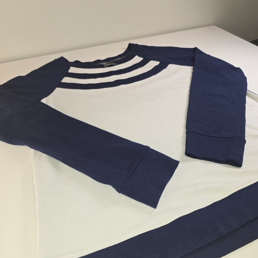 Belyn Key Women's Navy White Stripe Raglan Long Sleeve Top Size M Rayon Golf‎ - Picture 12 of 16